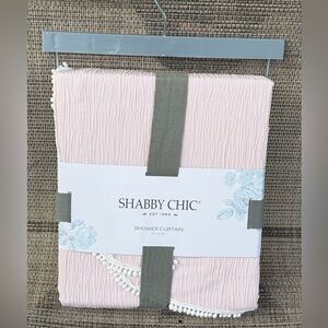 Shabby Chic Light Peach Pink Textured Polyester Fabric Shower Curtain 72"x72"